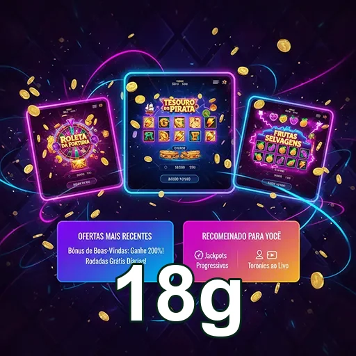 Slots e ofertas recomendadas do site 18g, com diversas opções para diversão e prêmios.