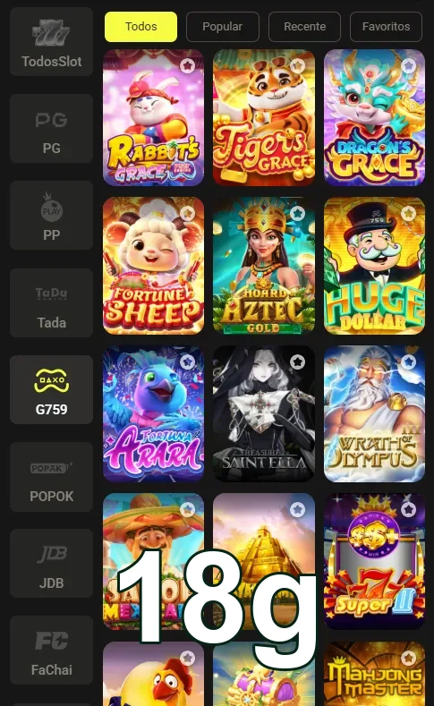Slots populares de jogos da 18g, destacando opções atraentes e emocionantes para jogadores.